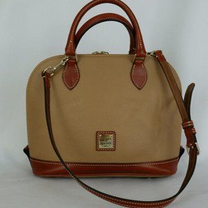Dooney & Bourke Pebble Leather Zip Zip Satchel Handbag DESERT New With Tags